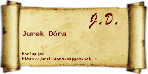 Jurek Dóra névjegykártya